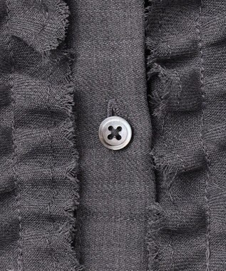 自由区 【セットアップ対応・洗える】ハイツイストビエラフロントフリル ブラウス TOPグレー