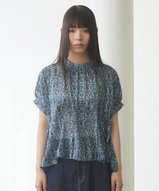 J.PRESS YORK STREET 【WOMEN】オリジナルタイルプリント ブラウス ネイビー系5