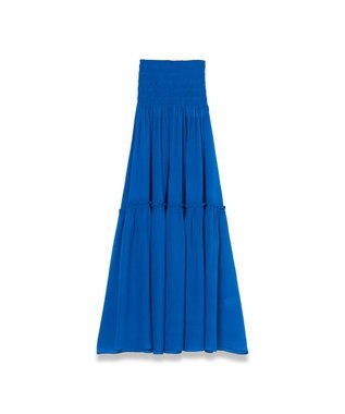 JOSEPH テクスチャードシルク　スカート Siam Blue