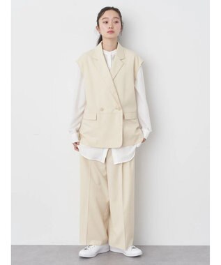 earth music&ecology ピンストライプジレ Beige