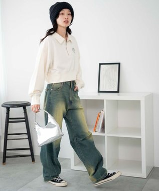 WEGO 襟付きスウェット オフホワイト