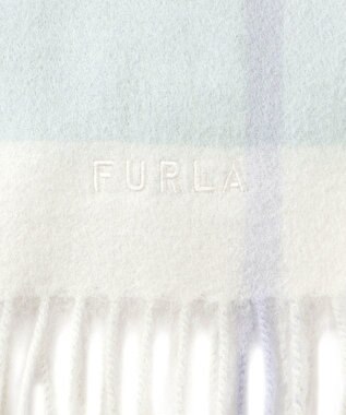 MOONBAT FURLA ウールブロックチェックラメストール/幅50cm ミントグリーン