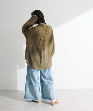 Green Parks ・ＥＬＥＮＣＡＲＥ　ＤＵＥ　テープ刺繍シアーシャツ Khaki