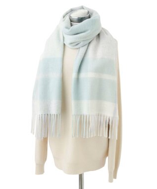 MOONBAT FURLA ウールブロックチェックラメストール/幅50cm ミントグリーン