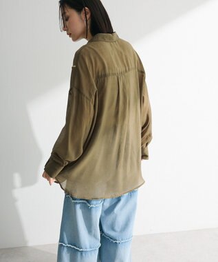 Green Parks ・ＥＬＥＮＣＡＲＥ　ＤＵＥ　テープ刺繍シアーシャツ Khaki