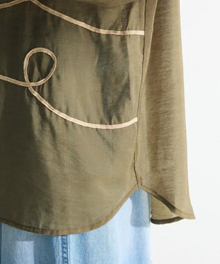 Green Parks ・ＥＬＥＮＣＡＲＥ　ＤＵＥ　テープ刺繍シアーシャツ Khaki