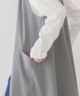 AMERICAN HOLIC Ｖネックロングジレ Gray Mixture