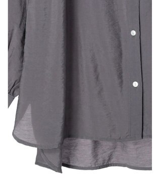 Green Parks バンドカラーシアーシャツ Charcoal Gray