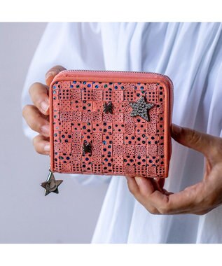 tsumori chisato CARRY キラメッシュ ラウンドファスナー折財布 ピンク