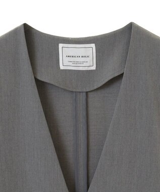 AMERICAN HOLIC Ｖネックロングジレ Gray Mixture