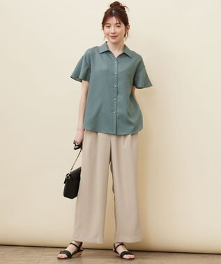 ANY SIS S 【速乾・接触冷感】スムージーポリエステル シャツ ブラウス スモーキーミント