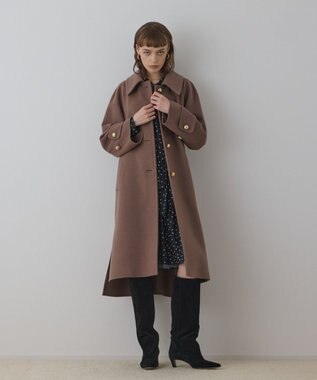 GRACE CONTINENTAL ウールカシミヤリバーコート ブラウン