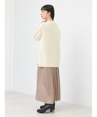 earth music&ecology サテンプリーツスカート Gold