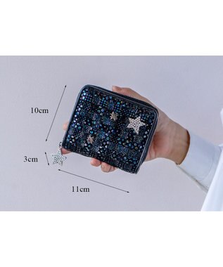 tsumori chisato CARRY キラメッシュ ラウンドファスナー折財布 ブラック