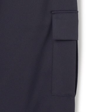 ICB L 【洗える】ウォームサテン カーゴスカート ネイビー系