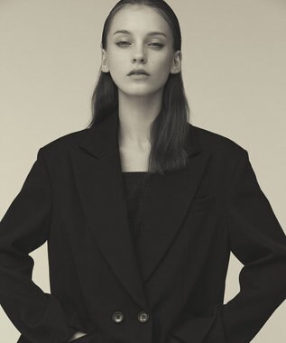 GRACE CONTINENTAL オーバーサイズコートジャケット ブラック