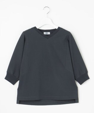 J.PRESS LADIES L TCポンチ ニットコンビ ドルマン カットソー ネイビー系