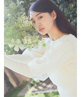 earth music&ecology チュールドッキングニットプルオーバー Ivory