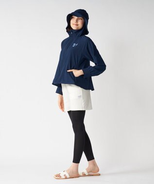 OP／FILA 【marie claire SPORT】帽子付きUVジャケット ネイビー