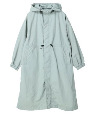 Green Parks フーデットロングコート Blue Green