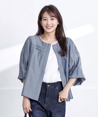 Tiaclasse 【洗える・ストレッチ】デニムパンツ ネイビー