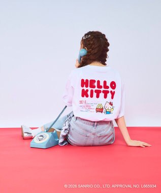 OP／FILA 【Ocean Pacific×ハローキティ】サガラ刺しゅうビッグTシャツ ホワイト