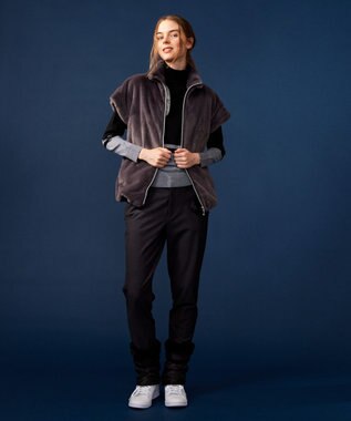 23区GOLF 【WOMEN】【ウォッシャブル 】バイカラー ニットソー ブラック系