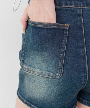 WEGO ハイウエストマイクロデニムショーツ デニム中濃加工色