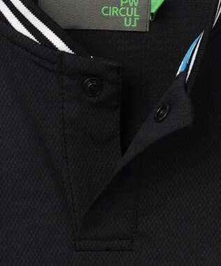 PW CIRCULUS 【MEN】ベースボールカラーポロシャツ ブラック系