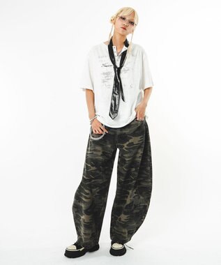 WEGO 【ユニセックス着用ITEM】アイレットスラブヘンリーネックT（SS） ホワイト