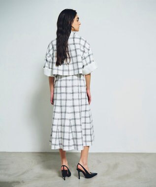 GRACE CONTINENTAL チェックツイードショートジャケット ホワイト