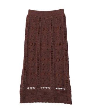 Green Parks クロシェニットスカート White