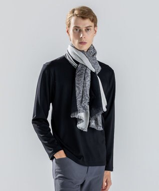 JOSEPH HOMME 新柄【上質素材】シルクカシミヤ　ブックストール / モスクパターンストール ブラック系5