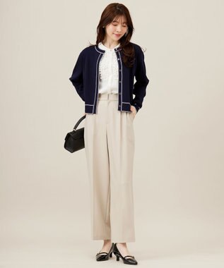 ANY SIS 【洗える】褒めらレディ ワイドパンツ ライトベージュ