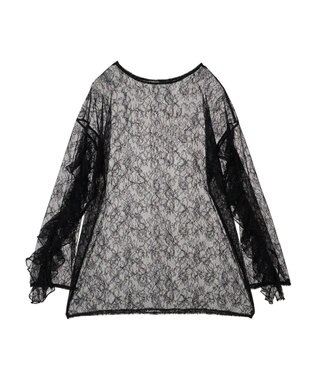 Green Parks ・ＡＮＤ　ＳＥＡＲＣＨ　レーシーラッフルスリーブチュニック Black