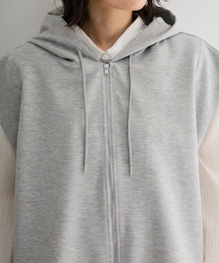 Green Parks フード付ベスト Gray Mixture