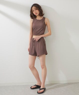 OP／FILA 【ocean pacific】ラッシュガード付き水着4点セット タンキニデザイン ブラウン