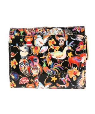 tsumori chisato CARRY 森のどうぶつたち ミニ財布 折り財布 ブラック