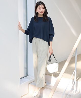 ANY 【洗濯機可/UVカット/接触冷感】クールタッチボクシーニット ネイビー