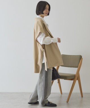 AMERICAN HOLIC 【花粉防止加工】サイドスリットベスト Beige