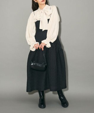 Green Parks ジャガードキャミワンピース Black