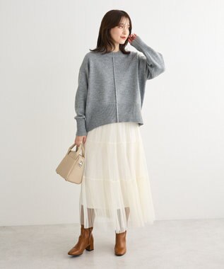 Green Parks チュールプリーツティアードスカート Off White