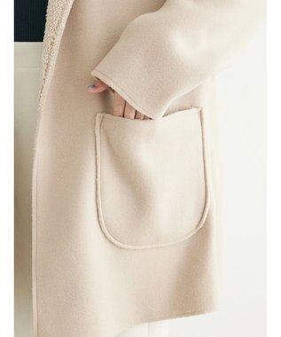 Green Parks ２ｗａｙフード裏ボアミディ丈コーディガン Beige