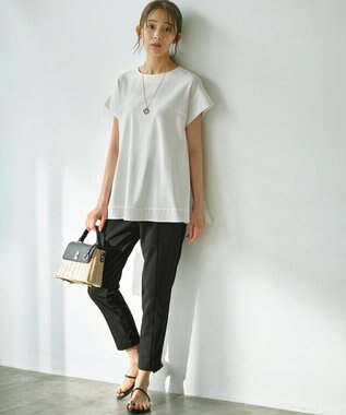 組曲 【WEB限定】コンシャスジャージー チュニックカットソー アイボリー系