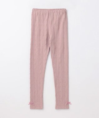 ANY KIDS ケーブル ジャガード レギンス ピンク