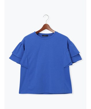 Te chichi 【接触冷感/遮熱/吸水速乾】フリルスリーブビッグTシャツ ブルー