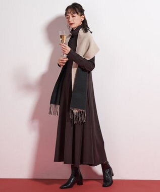 ICB リバーシブルウールマフラー ブラック×トープ系