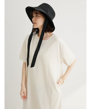 Green Parks 裾切り替えＴＥＥワンピース Black