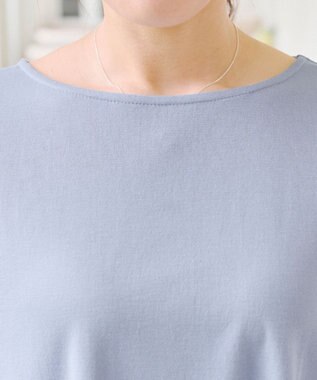 Tiaclasse 【洗える】配色カットソードルマントップス サックス