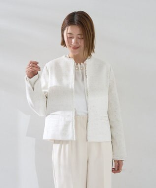 YECCA VECCA パールタックブラウス Off White